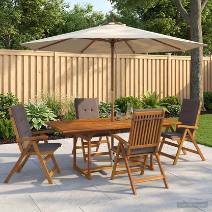 vidaXL 5-Piece Garden Dining Set Natural Solid Acacia Wood