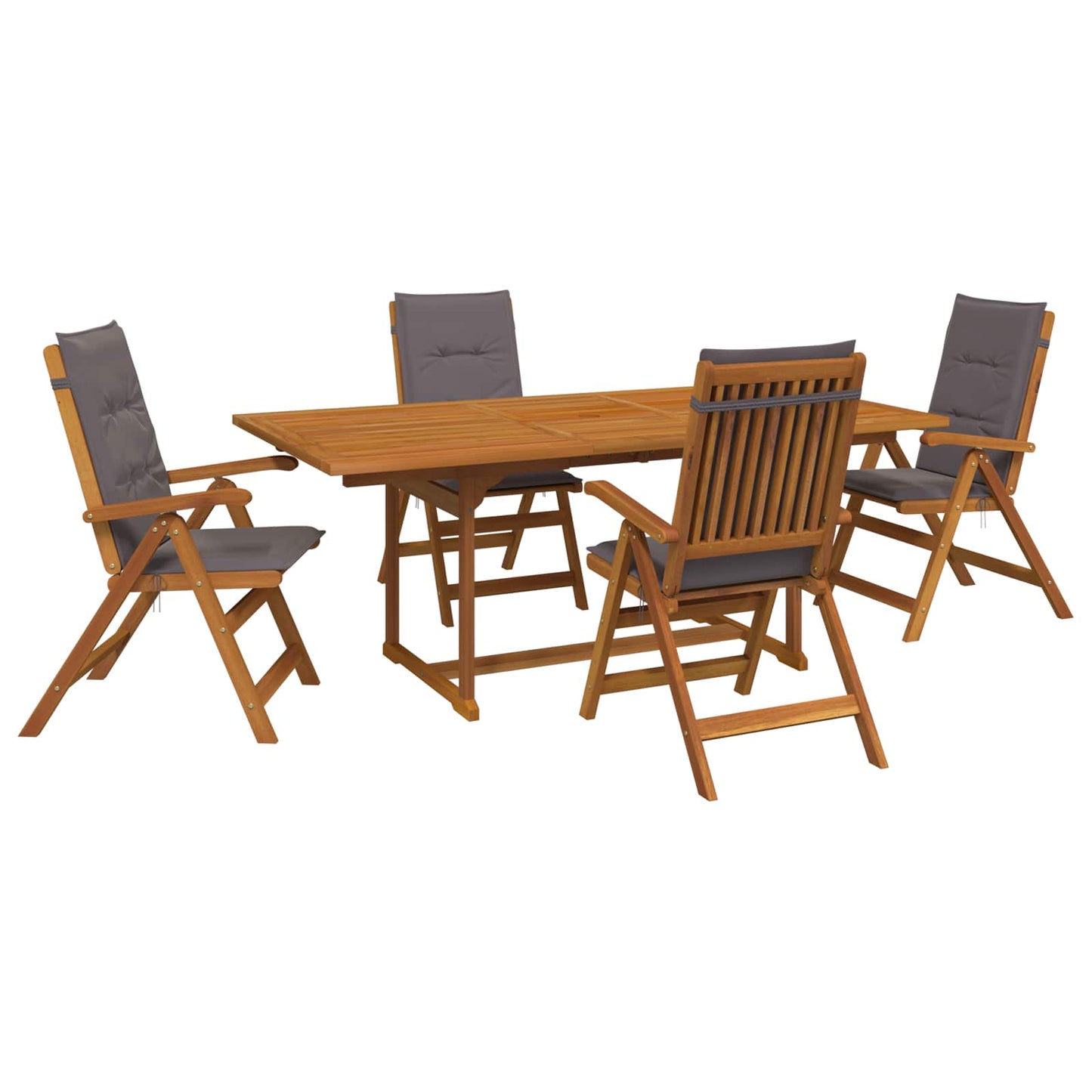 vidaXL 5-Piece Garden Dining Set Natural Solid Acacia Wood
