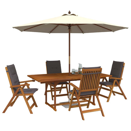 vidaXL 5-Piece Garden Dining Set Natural Solid Acacia Wood