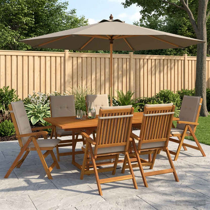 vidaXL 7-Piece Garden Dining Set Natural Solid Acacia Wood
