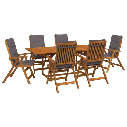 vidaXL 7-Piece Garden Dining Set Natural Solid Acacia Wood