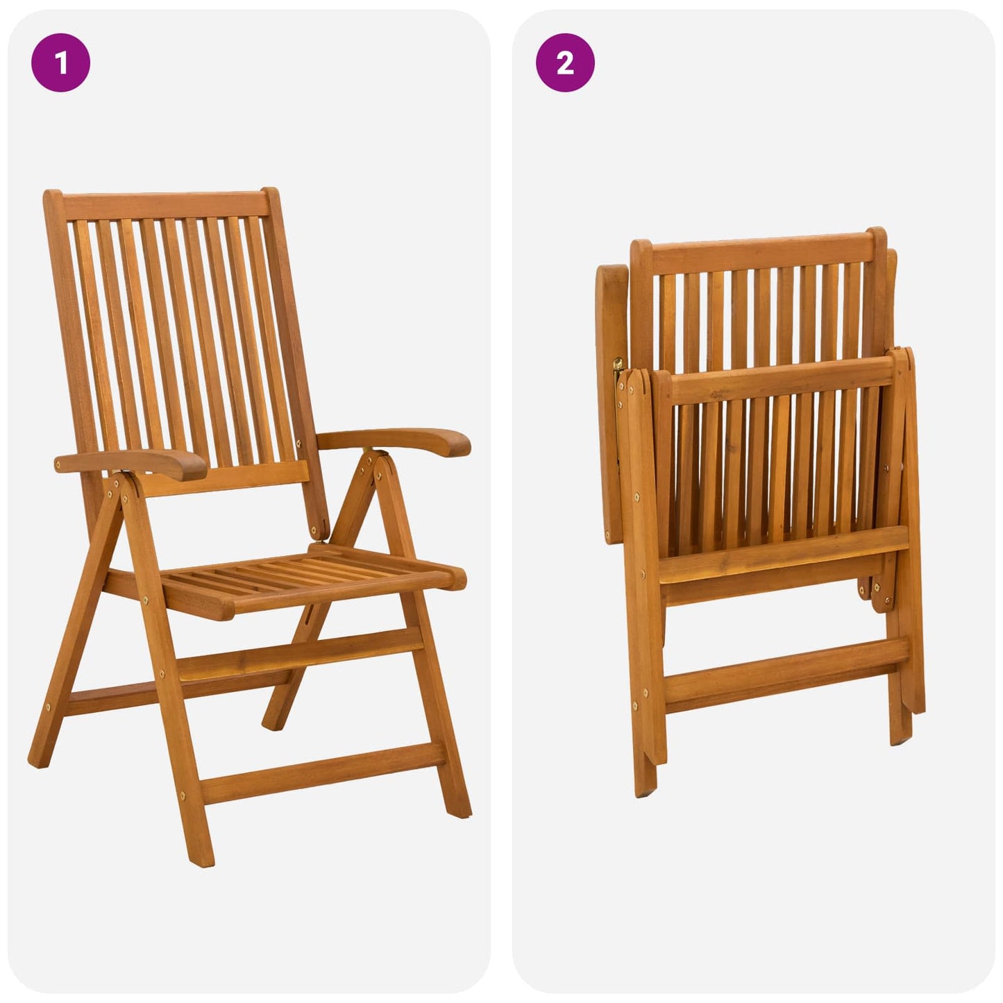 vidaXL 7-Piece Garden Dining Set Natural Solid Acacia Wood