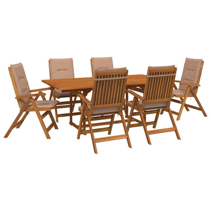 vidaXL 7-Piece Garden Dining Set Natural Solid Acacia Wood
