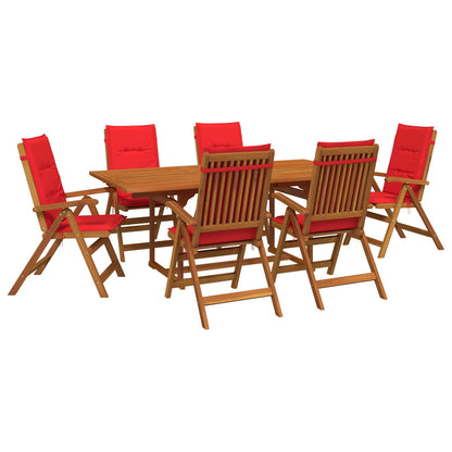 vidaXL 7-Piece Garden Dining Set Natural Solid Acacia Wood