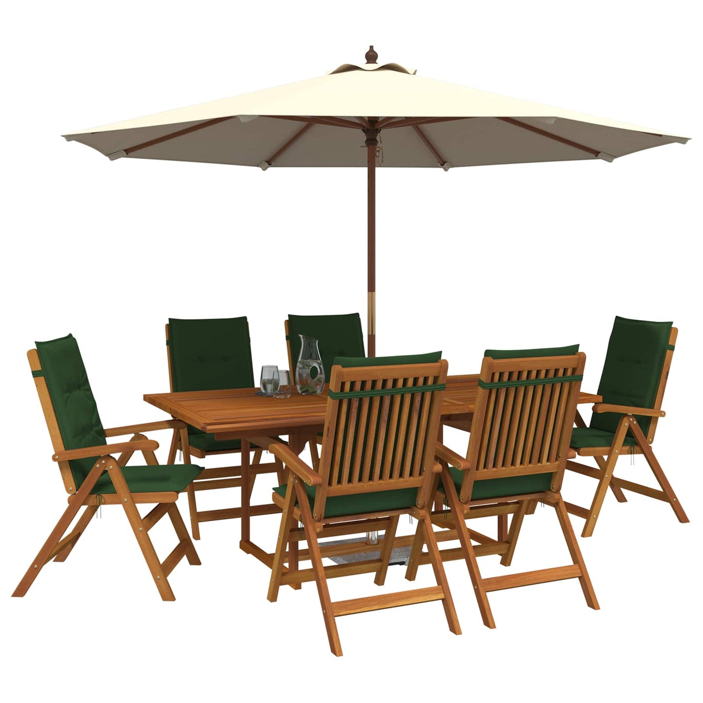 vidaXL 7-Piece Garden Dining Set Natural Solid Acacia Wood