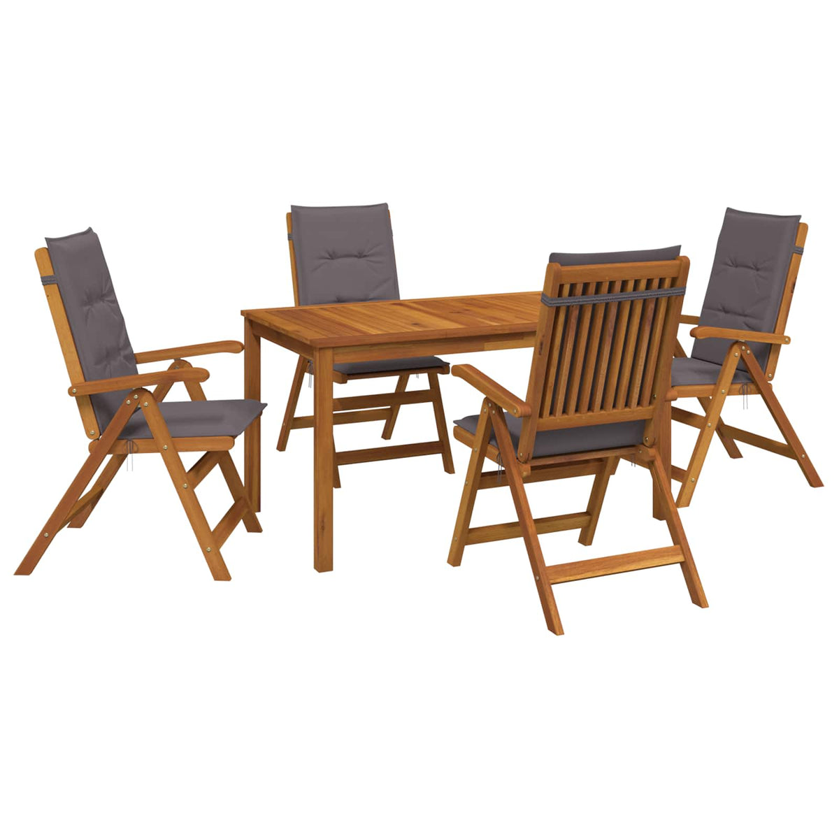 vidaXL 5-Piece Garden Dining Set 4-Seaters Anthracite