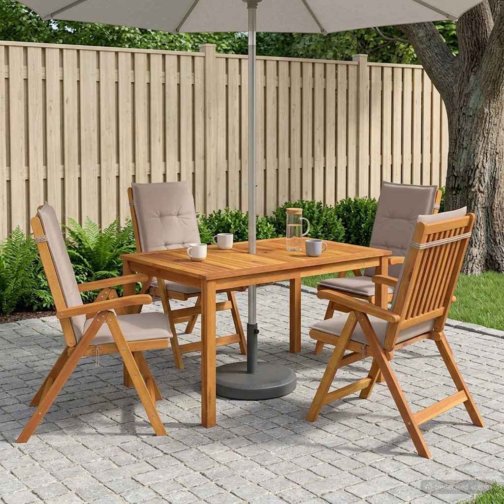 vidaXL 5-Piece Garden Dining Set Natural Solid Acacia Wood