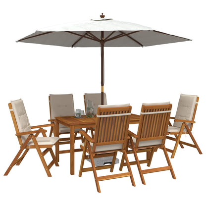 vidaXL 7-Piece Garden Dining Set Natural Solid Acacia Wood