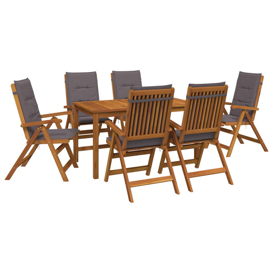 vidaXL 7-Piece Garden Dining Set Natural Solid Acacia Wood