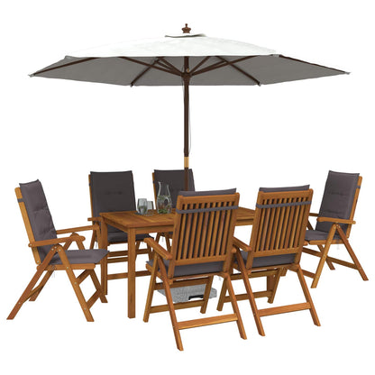 vidaXL 7-Piece Garden Dining Set Natural Solid Acacia Wood