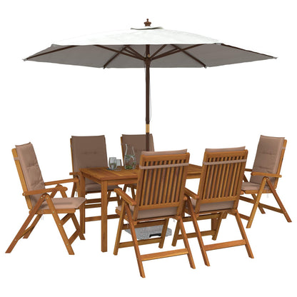 vidaXL 7-Piece Garden Dining Set Natural Solid Acacia Wood