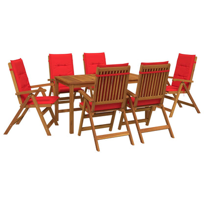 vidaXL 7-Piece Garden Dining Set Natural Solid Acacia Wood