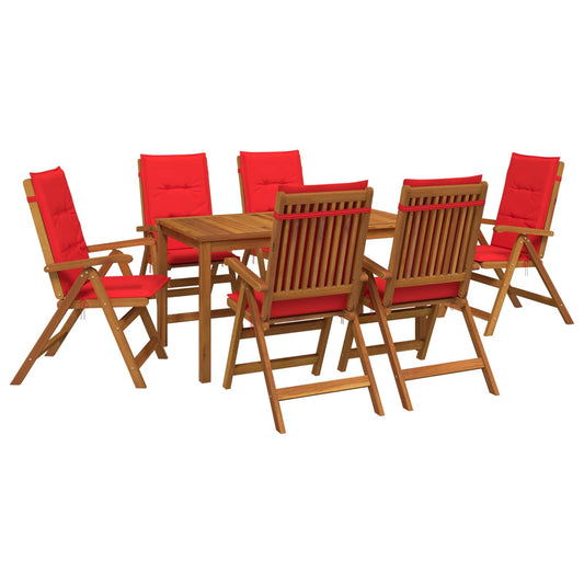 vidaXL 7-Piece Garden Dining Set Natural Solid Acacia Wood