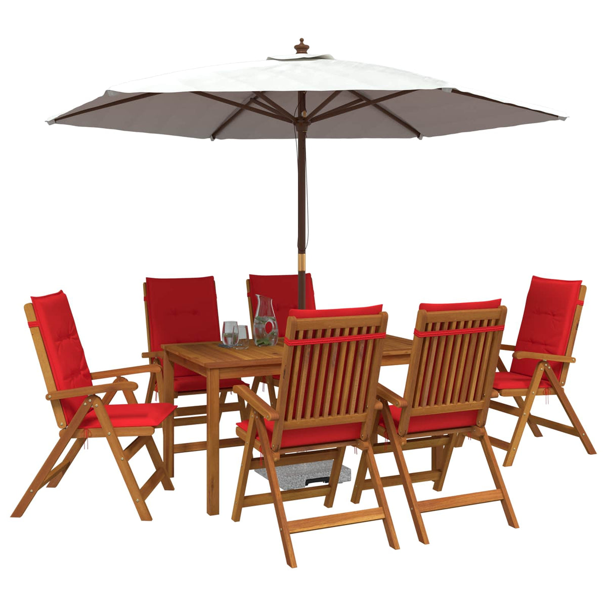 vidaXL 7-Piece Garden Dining Set Natural Solid Acacia Wood