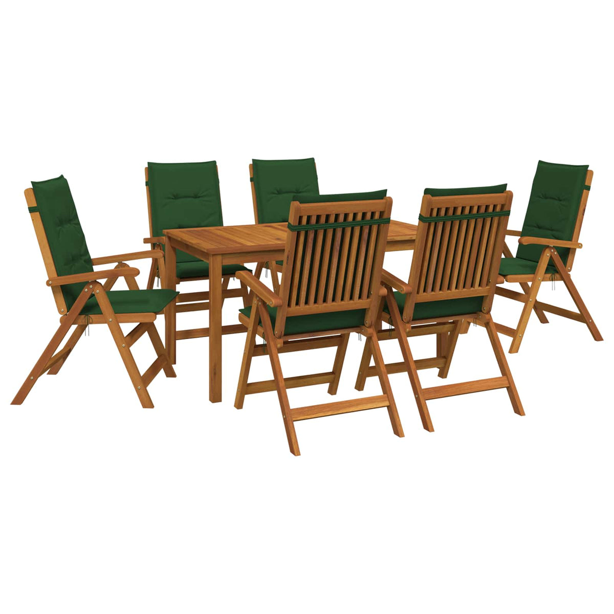 vidaXL 7-Piece Garden Dining Set Natural Solid Acacia Wood