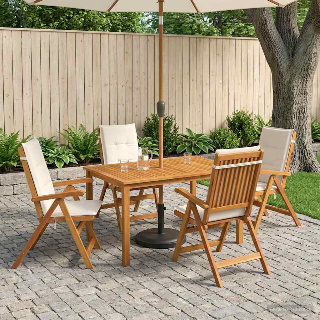vidaXL 5-Piece Garden Dining Set Natural Solid Acacia Wood