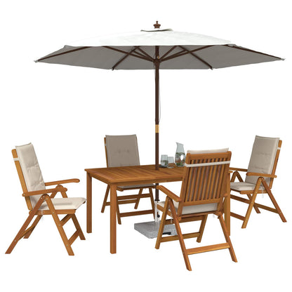 vidaXL 5-Piece Garden Dining Set Natural Solid Acacia Wood