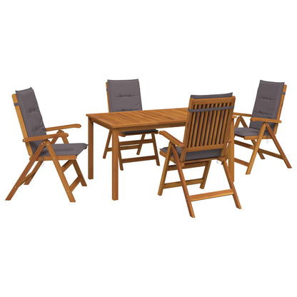 vidaXL 5-Piece Garden Dining Set Natural Solid Acacia Wood