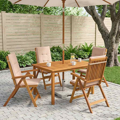 vidaXL 5-Piece Garden Dining Set Natural Solid Acacia Wood