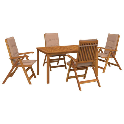vidaXL 5-Piece Garden Dining Set Natural Solid Acacia Wood