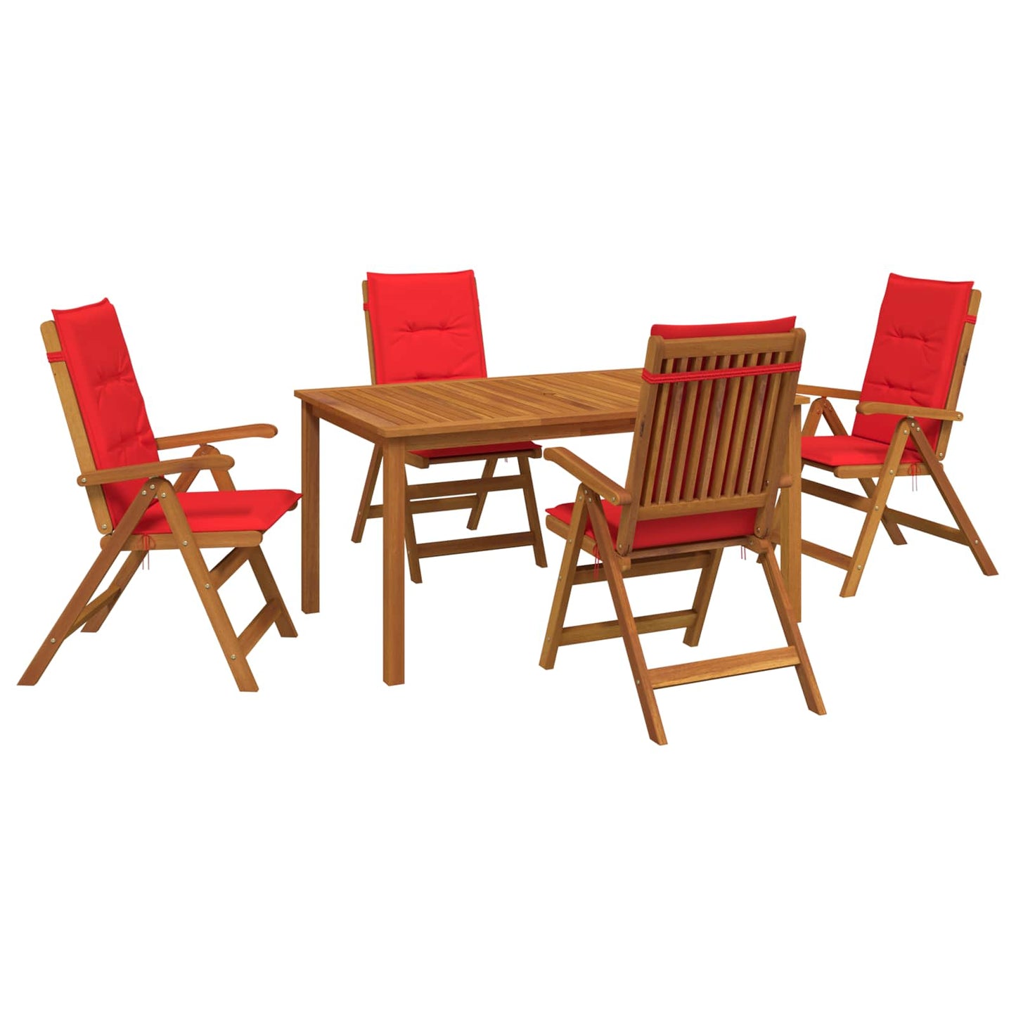 vidaXL 5-Piece Garden Dining Set Natural Solid Acacia Wood