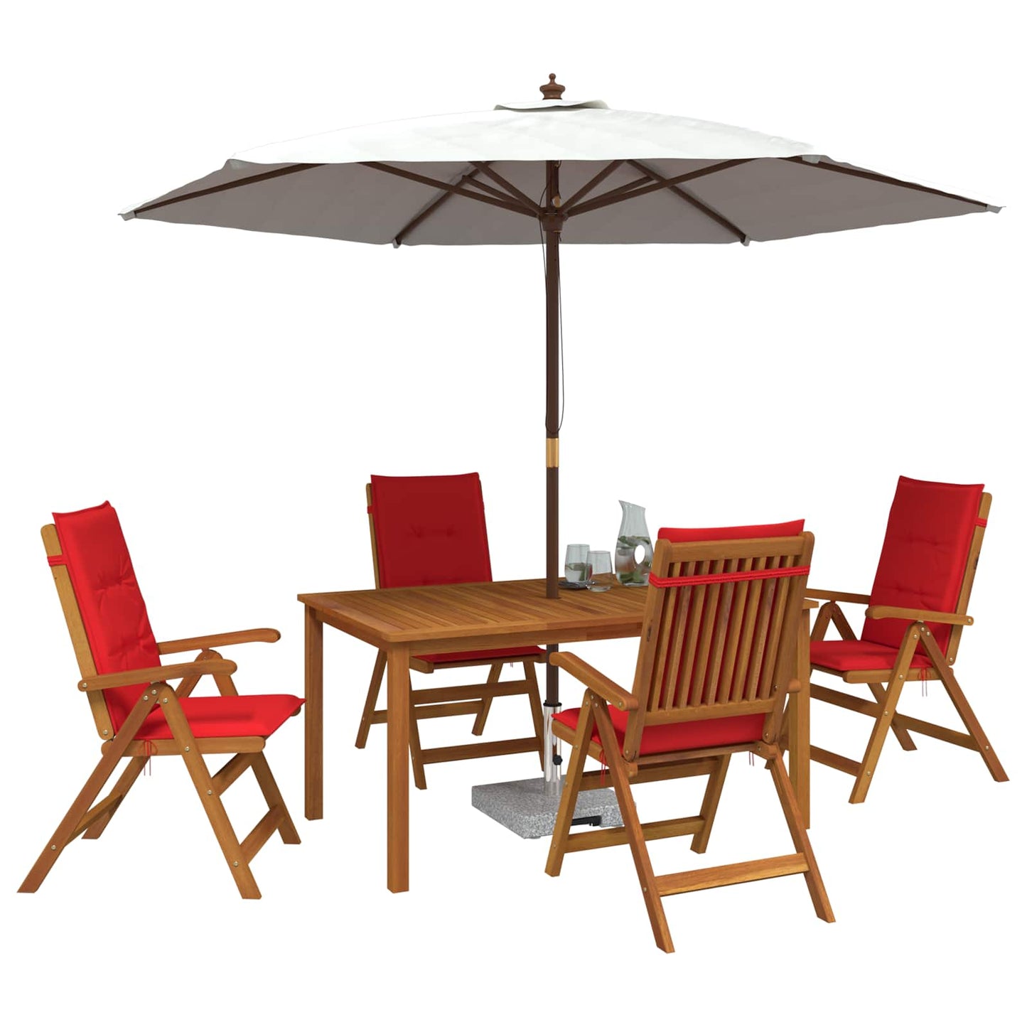 vidaXL 5-Piece Garden Dining Set Natural Solid Acacia Wood