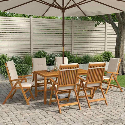 vidaXL 7-Piece Garden Dining Set Natural Solid Acacia Wood