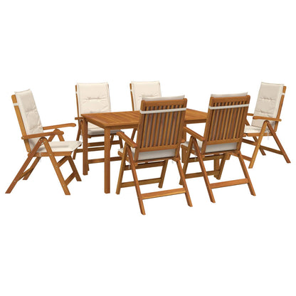 vidaXL 7-Piece Garden Dining Set Natural Solid Acacia Wood