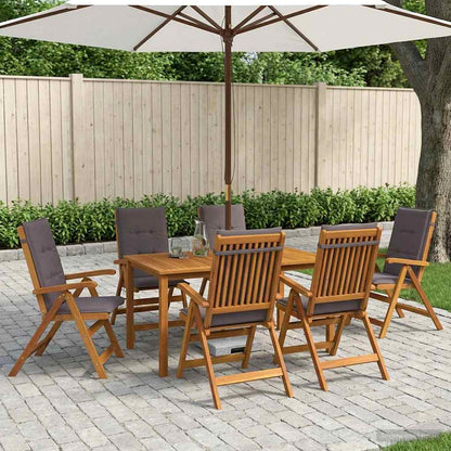 vidaXL 7-Piece Garden Dining Set Natural Solid Acacia Wood