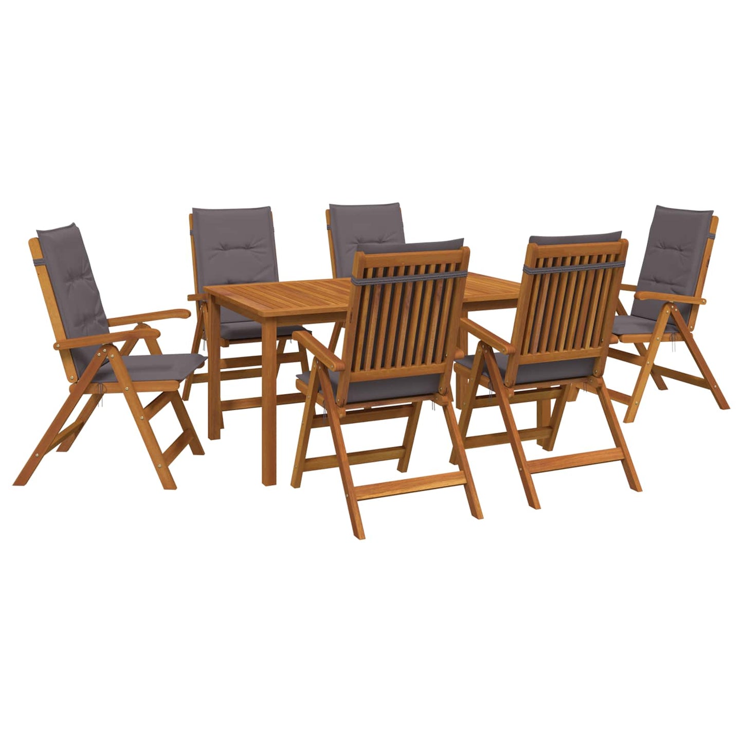 vidaXL 7-Piece Garden Dining Set Natural Solid Acacia Wood