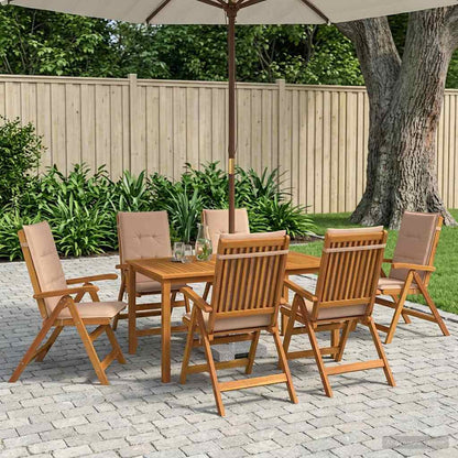 vidaXL 7-Piece Garden Dining Set Natural Solid Acacia Wood