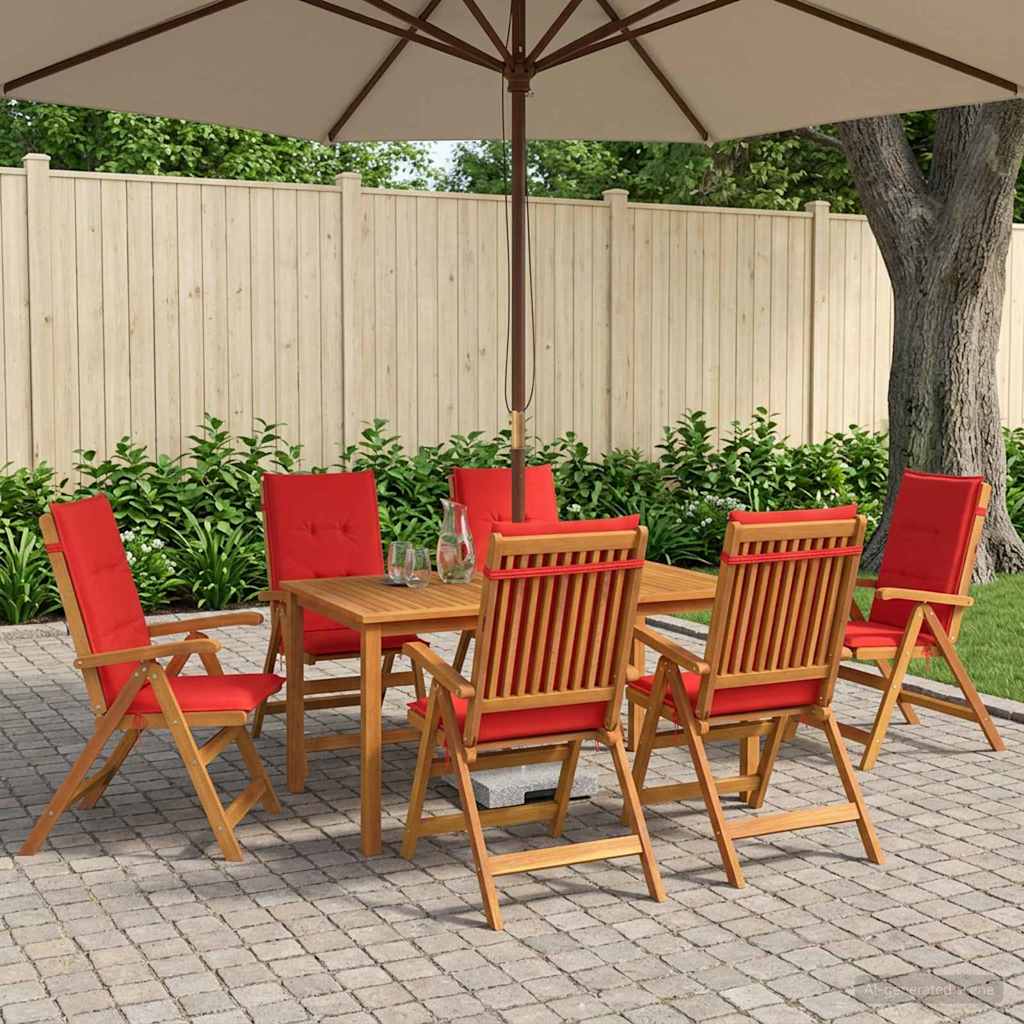 vidaXL 7-Piece Garden Dining Set Natural Solid Acacia Wood