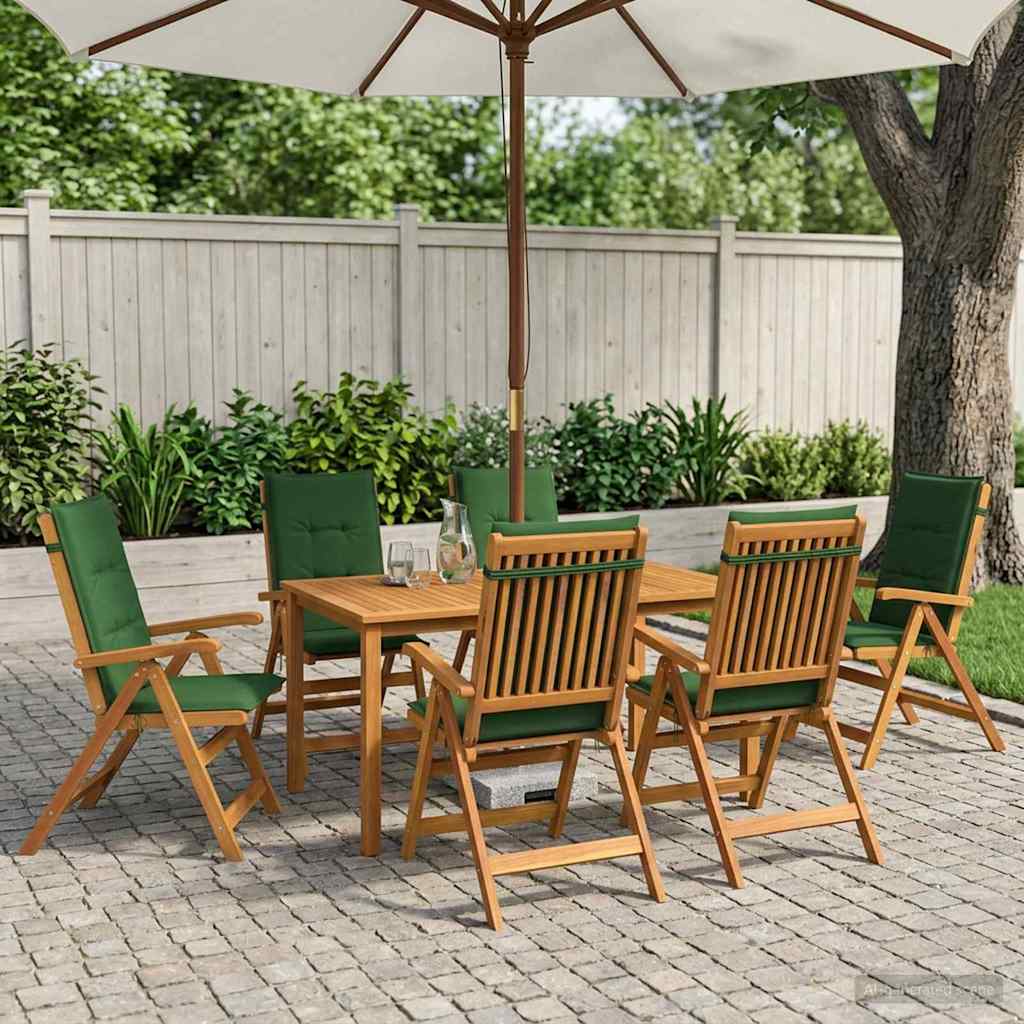 vidaXL 7-Piece Garden Dining Set Natural Solid Acacia Wood
