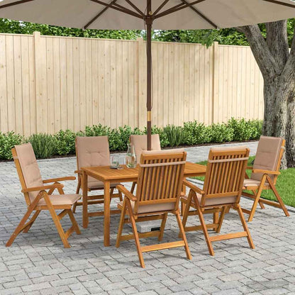 vidaXL 7-Piece Garden Dining Set Natural Solid Acacia Wood