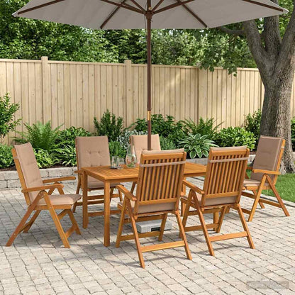 vidaXL 7-Piece Garden Dining Set Natural Solid Acacia Wood