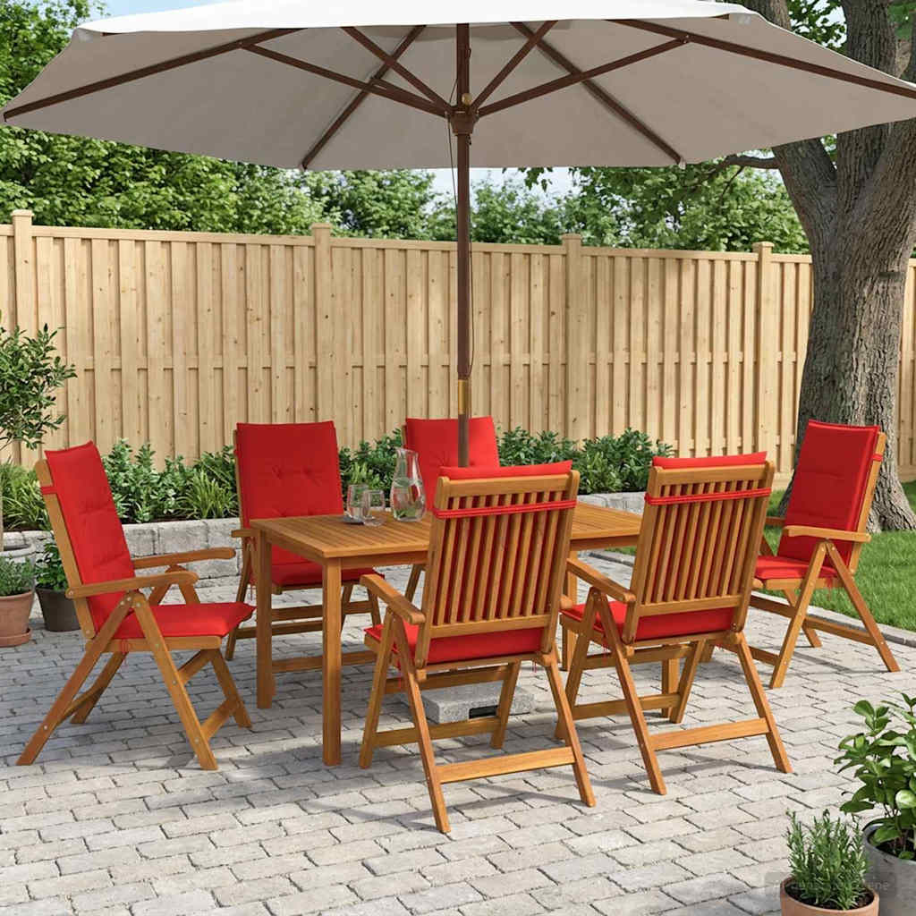vidaXL 7-Piece Garden Dining Set Natural Solid Acacia Wood