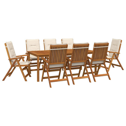 vidaXL 9-Piece Garden Dining Set Natural Solid Acacia Wood