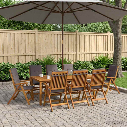 vidaXL 9-Piece Garden Dining Set Natural Solid Acacia Wood