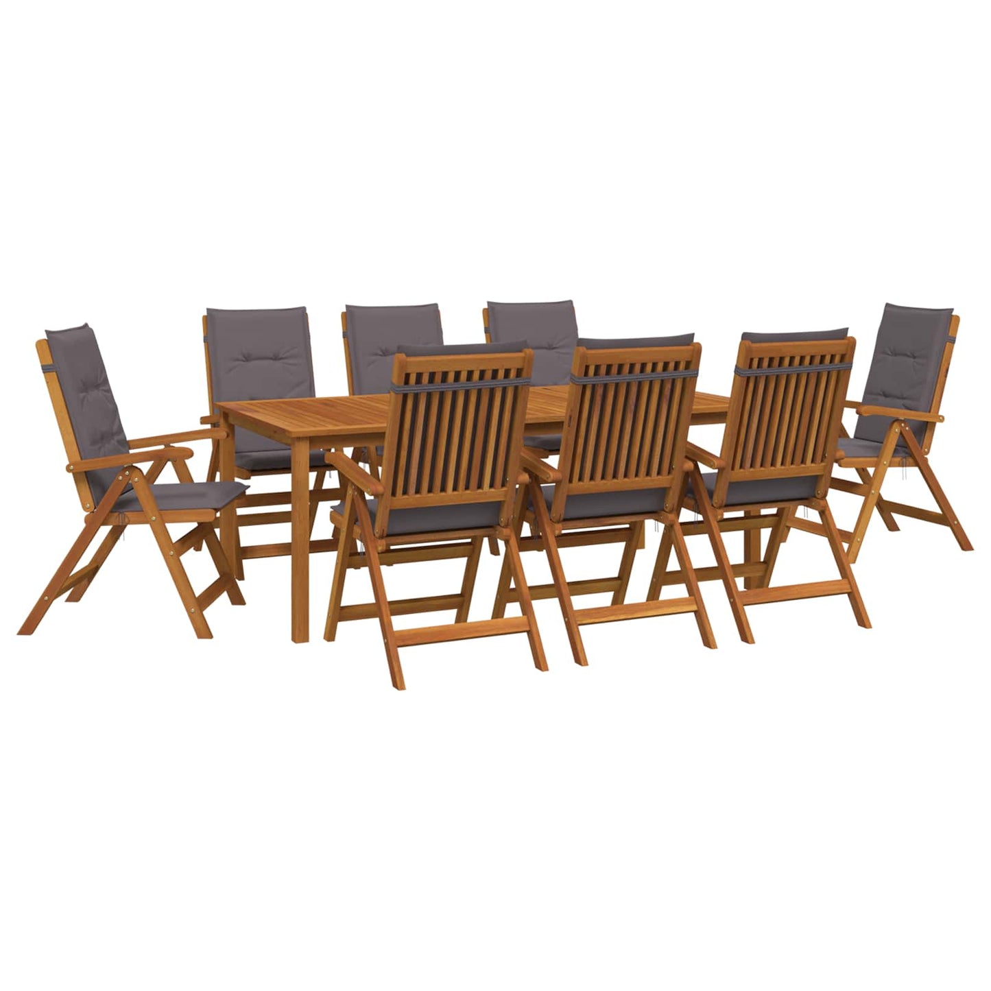 vidaXL 9-Piece Garden Dining Set Natural Solid Acacia Wood