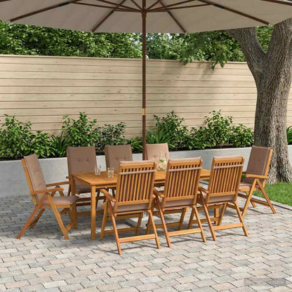 vidaXL 9-Piece Garden Dining Set Natural Solid Acacia Wood