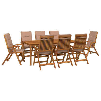 vidaXL 9-Piece Garden Dining Set Natural Solid Acacia Wood