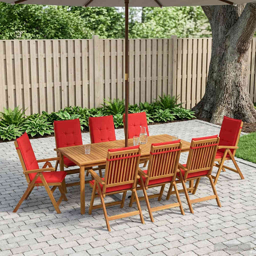 vidaXL 9-Piece Garden Dining Set Natural Solid Acacia Wood