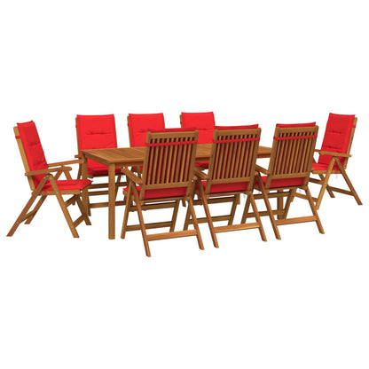 vidaXL 9-Piece Garden Dining Set Natural Solid Acacia Wood