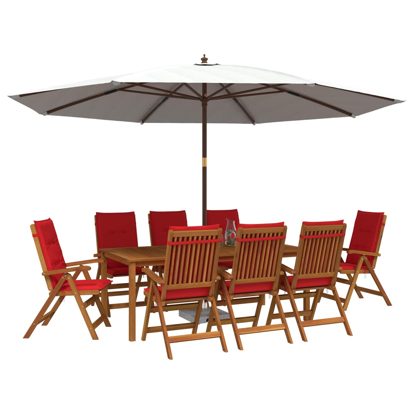 vidaXL 9-Piece Garden Dining Set Natural Solid Acacia Wood