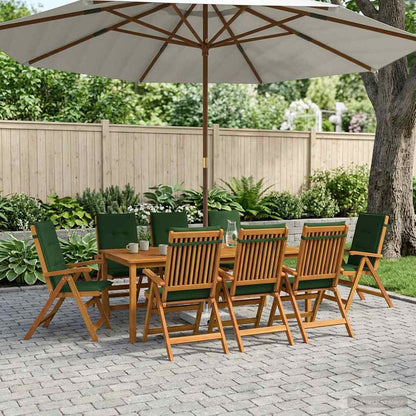 vidaXL 9-Piece Garden Dining Set Natural Solid Acacia Wood