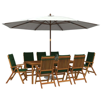 vidaXL 9-Piece Garden Dining Set Natural Solid Acacia Wood