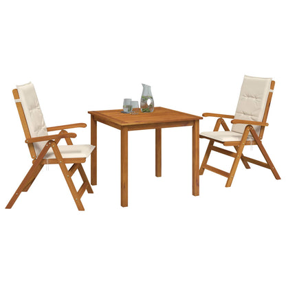 vidaXL 3-Piece Garden Dining Set Natural Solid Acacia Wood