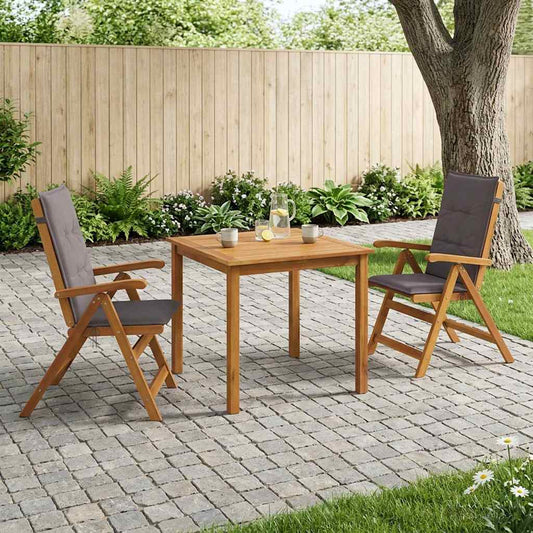 vidaXL 3-Piece Garden Dining Set Natural Solid Acacia Wood