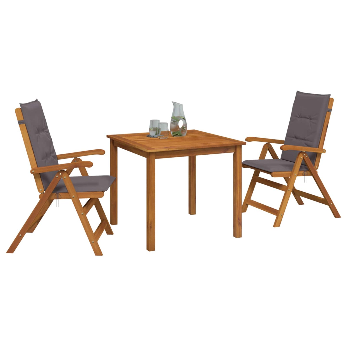 vidaXL 3-Piece Garden Dining Set Natural Solid Acacia Wood