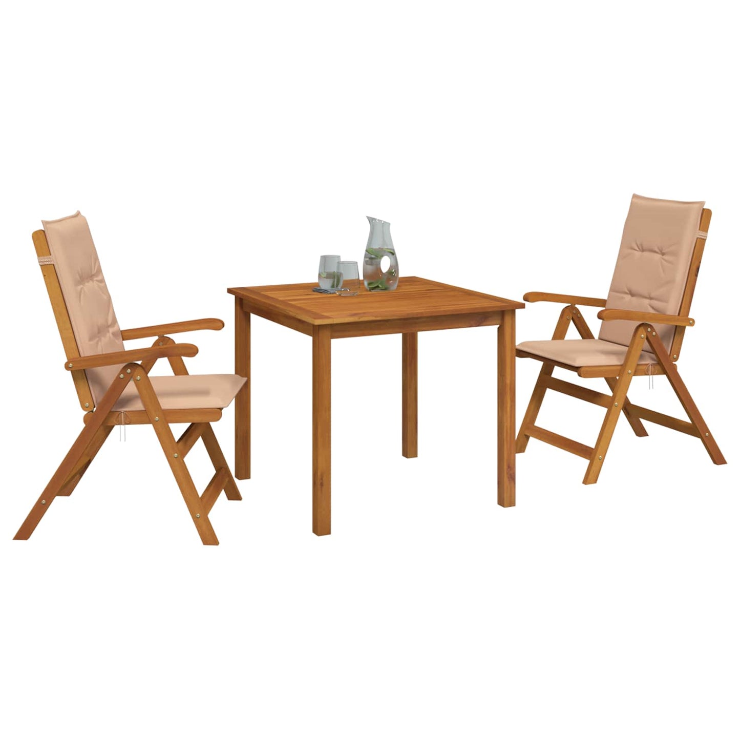 vidaXL 3-Piece Garden Dining Set Natural Solid Acacia Wood